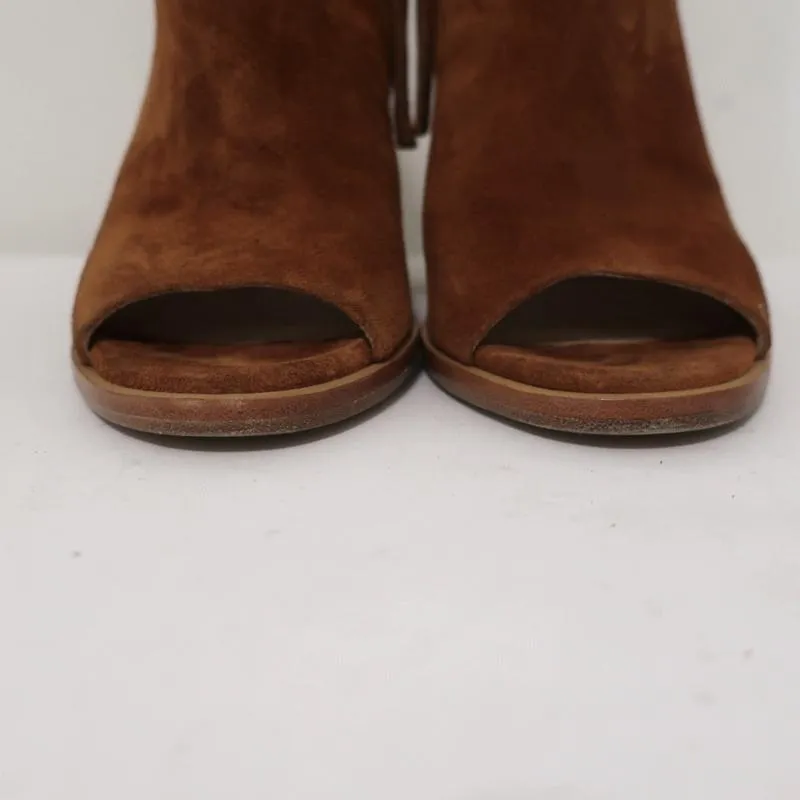 Rag & Bone Peep-Toe-Stiefeletten Mabel Braun Wildleder Größe 36 High Heel Knöchelstiefel