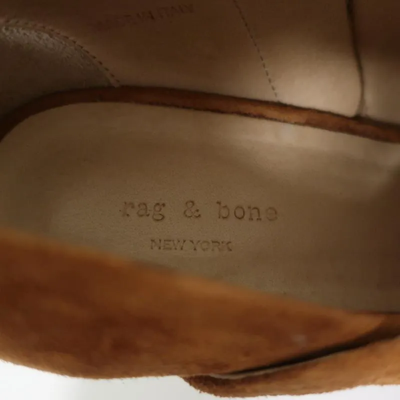 Rag & Bone Peep-Toe-Stiefeletten Mabel Braun Wildleder Größe 36 High Heel Knöchelstiefel