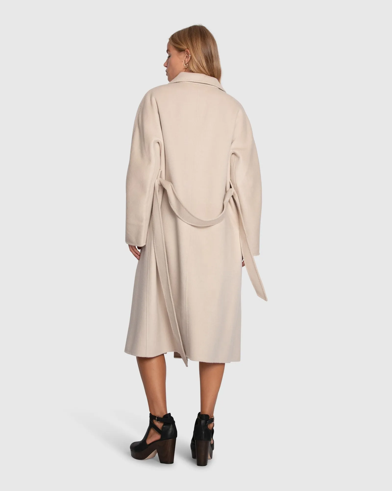 Echter Liebe Doppelreihiger Maxi-Mantel - Perle