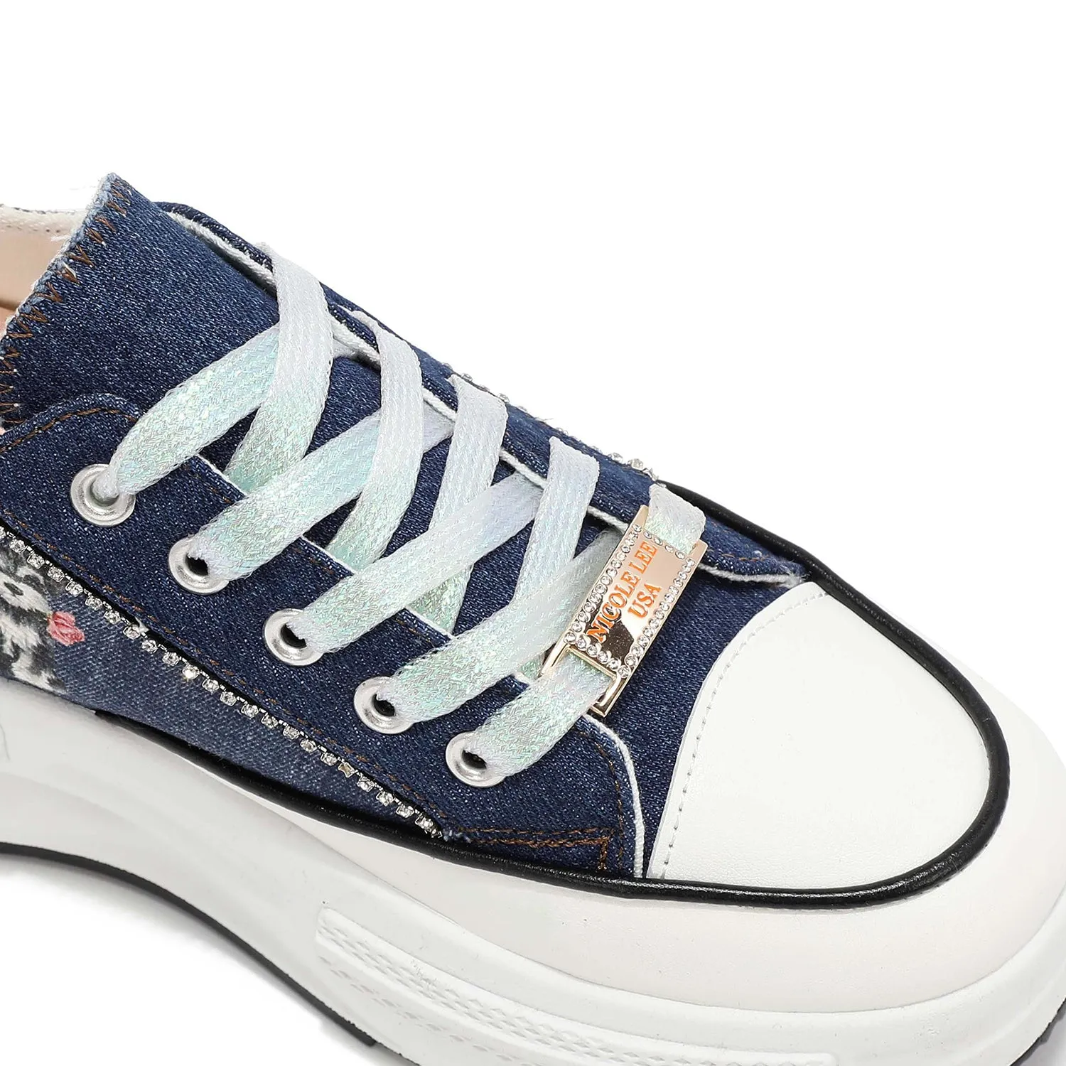 RHINESTONE PLATFORM SNEAKER