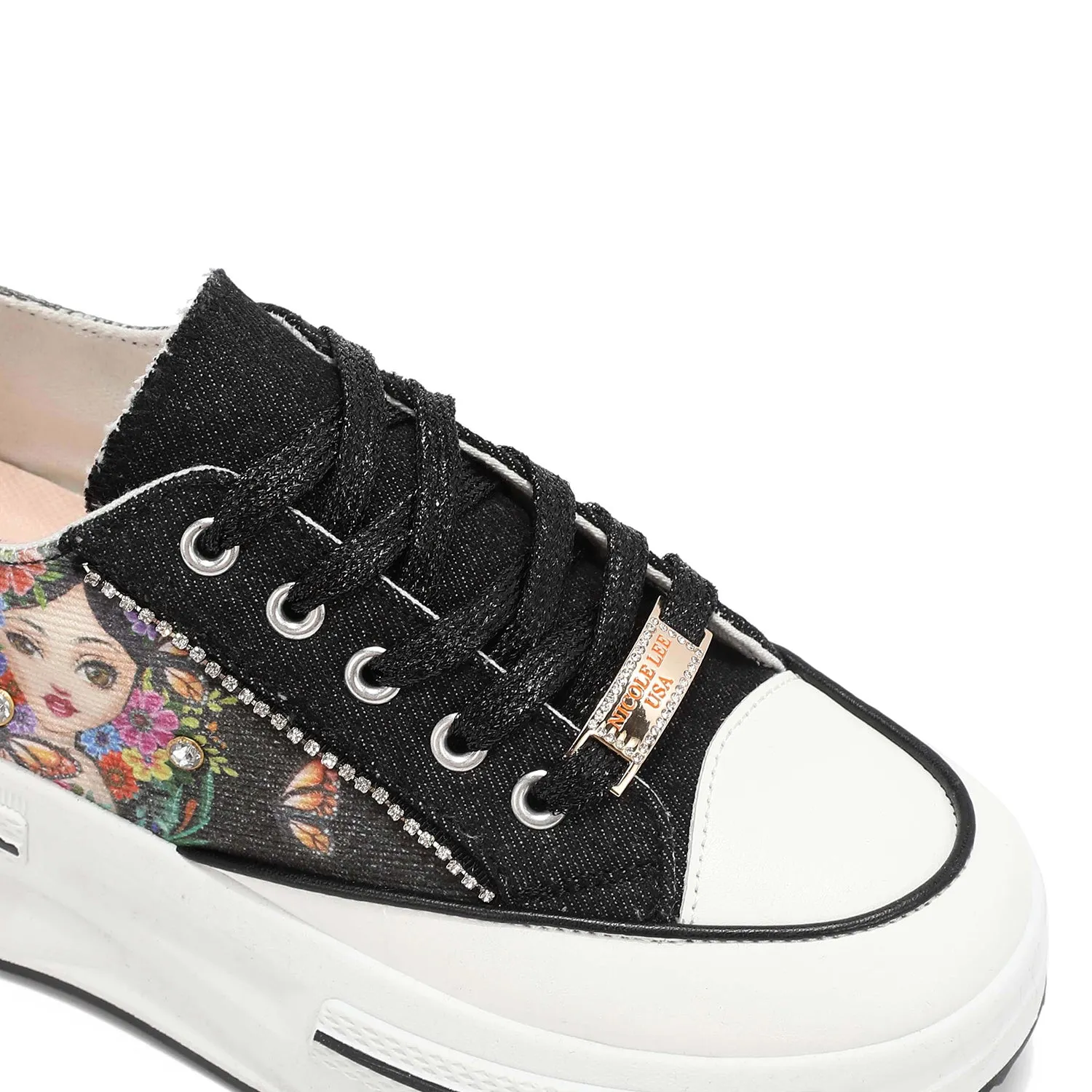 RHINESTONE PLATFORM SNEAKER