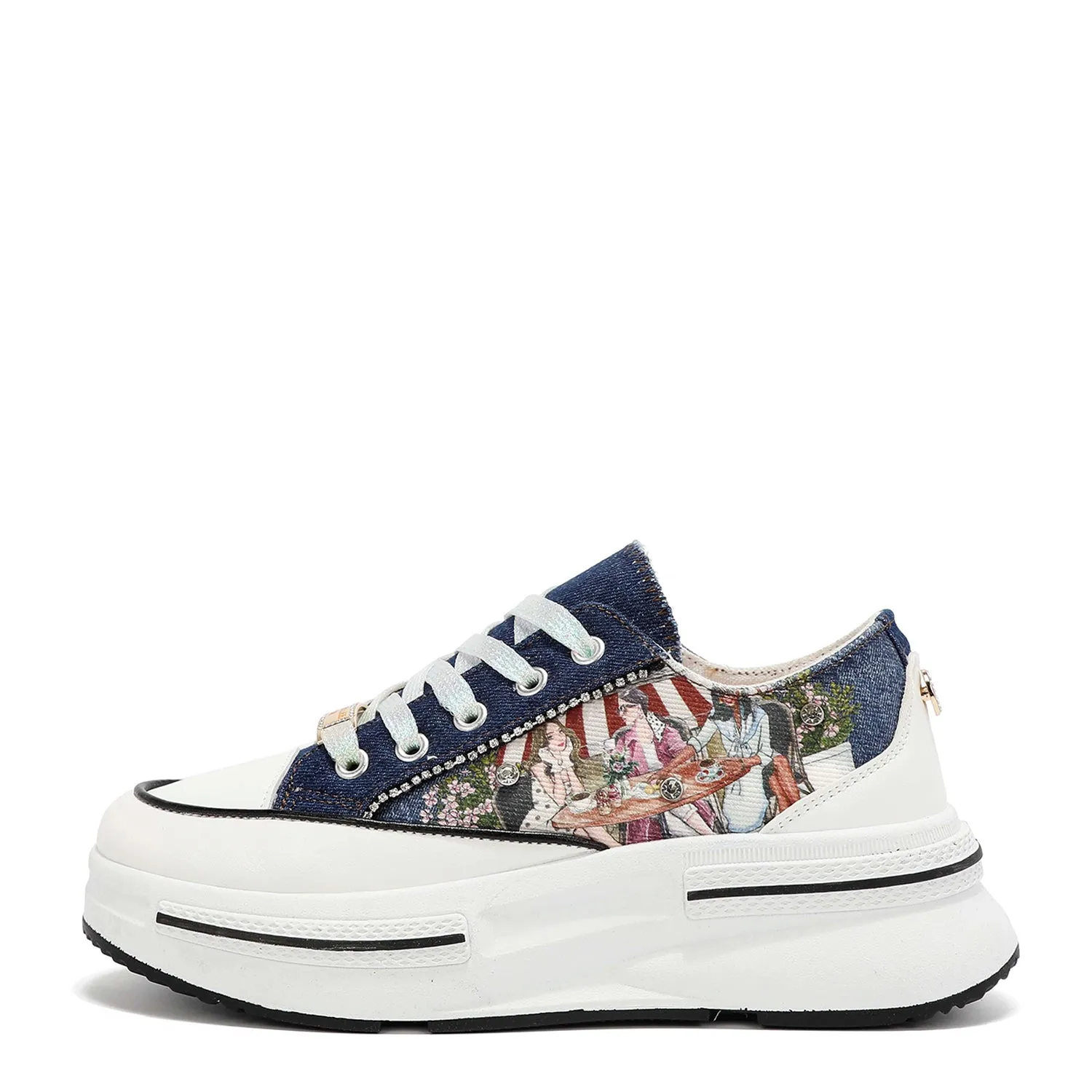 RHINESTONE PLATFORM SNEAKER