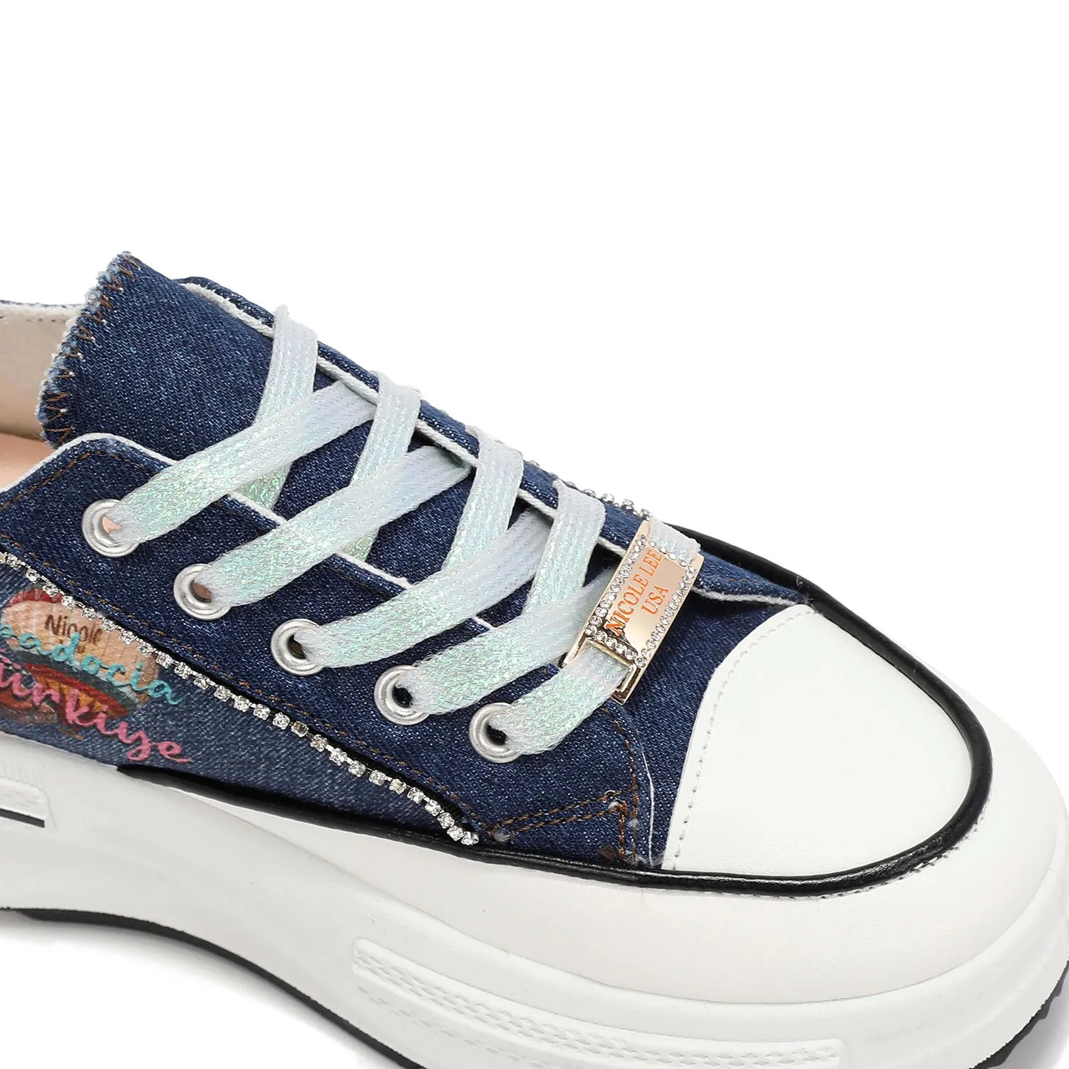 RHINESTONE PLATFORM SNEAKER