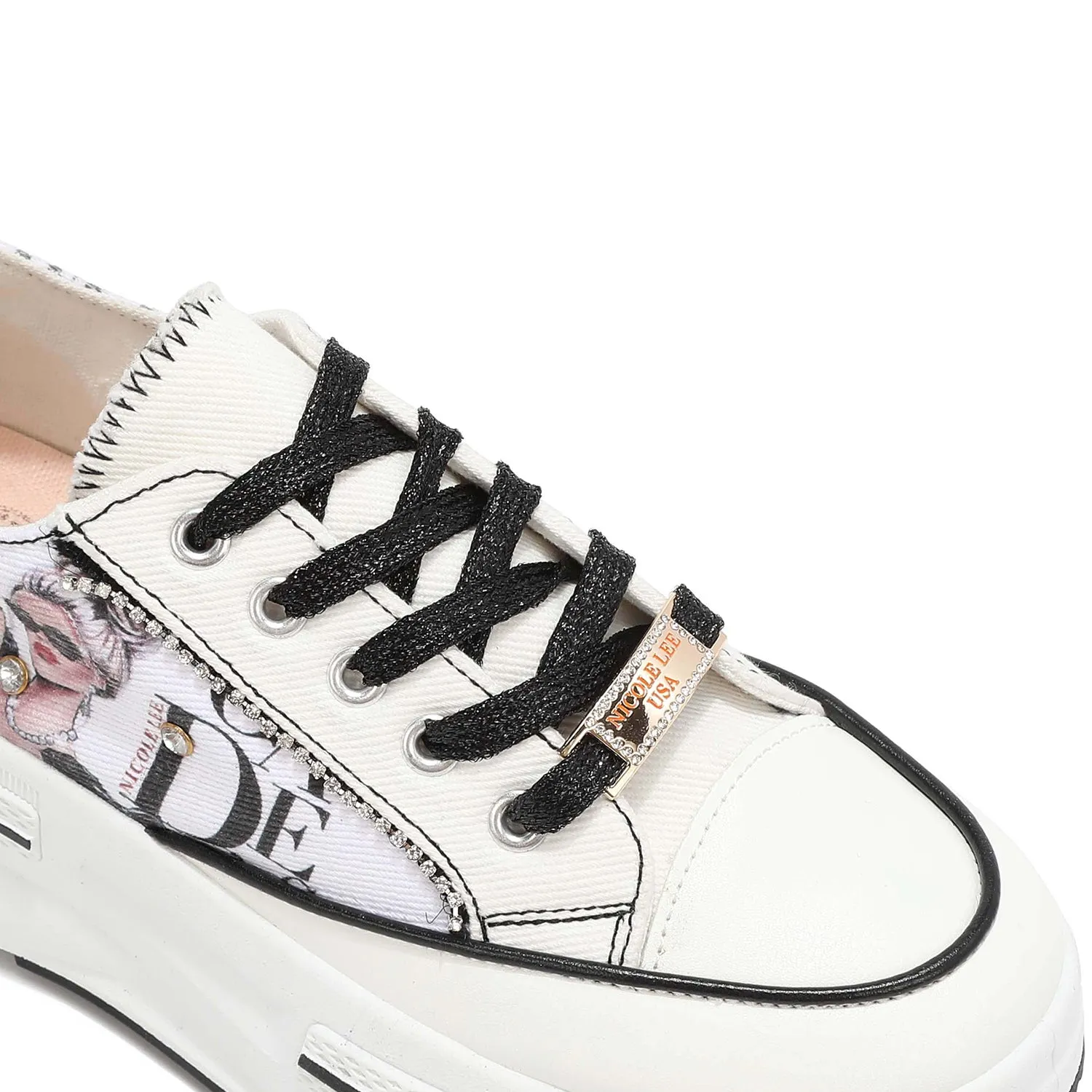 RHINESTONE PLATFORM SNEAKER