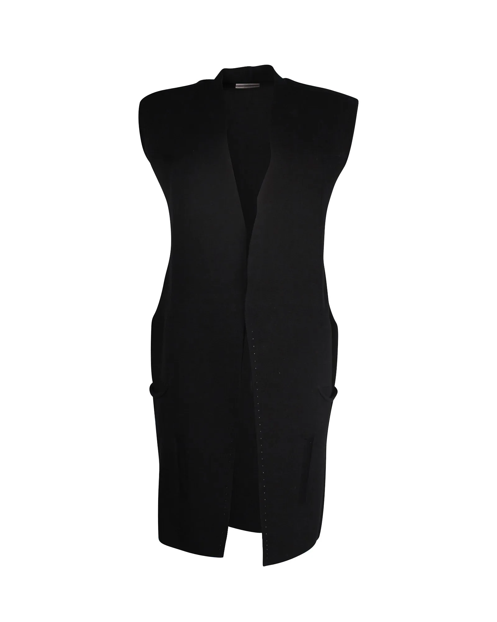 Rick Owens Langer Ärmelloser Mantel in Schwarz Baumwolle
