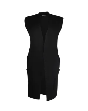 Rick Owens Langer Ärmelloser Mantel in Schwarz Baumwolle