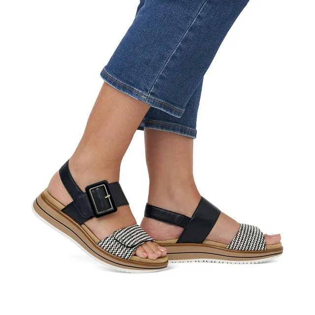 RIEKER SANDALETTE - D1J5302 - SCHWARZ & WEIß