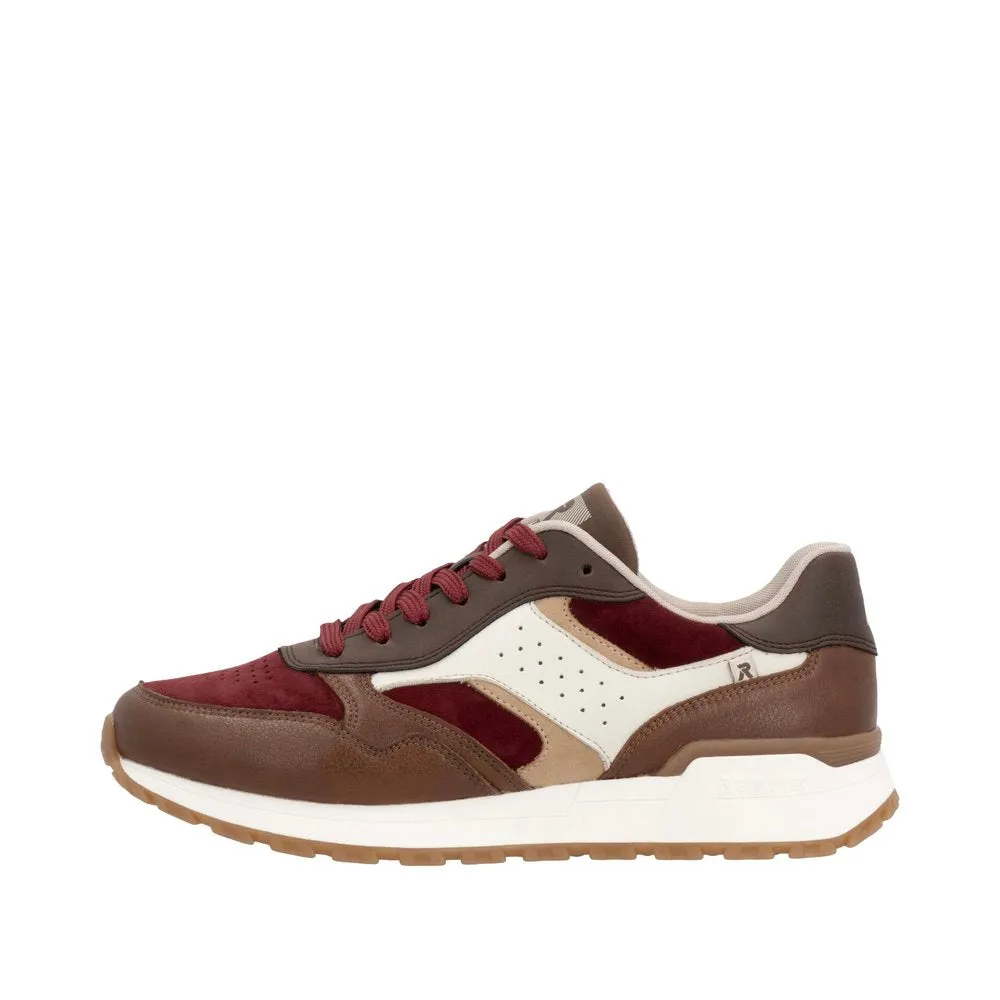 Rieker Schuhe W0607-35 Schnürer Braun/Burgunder Mehrfarbig