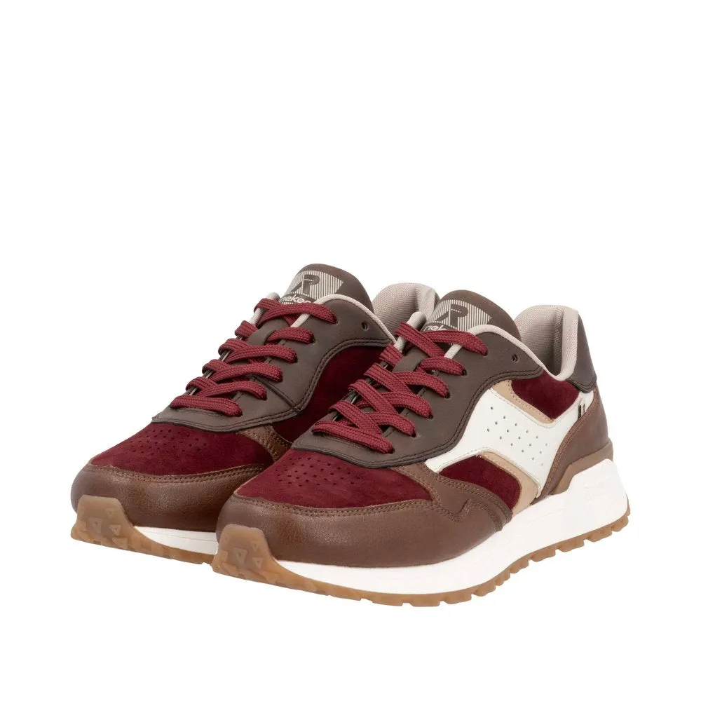 Rieker Schuhe W0607-35 Schnürer Braun/Burgunder Mehrfarbig