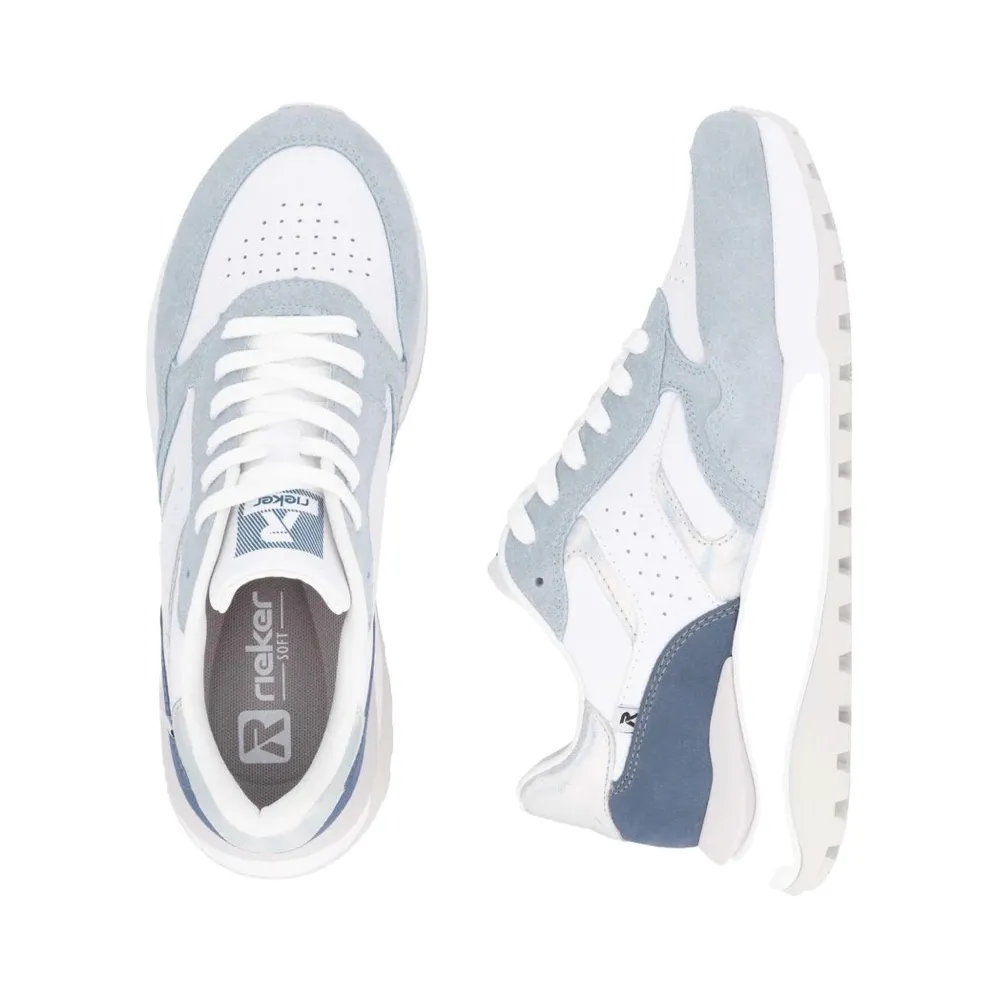Rieker Damen Akilah 00 Sneaker in Blau/Weiß/Jeans