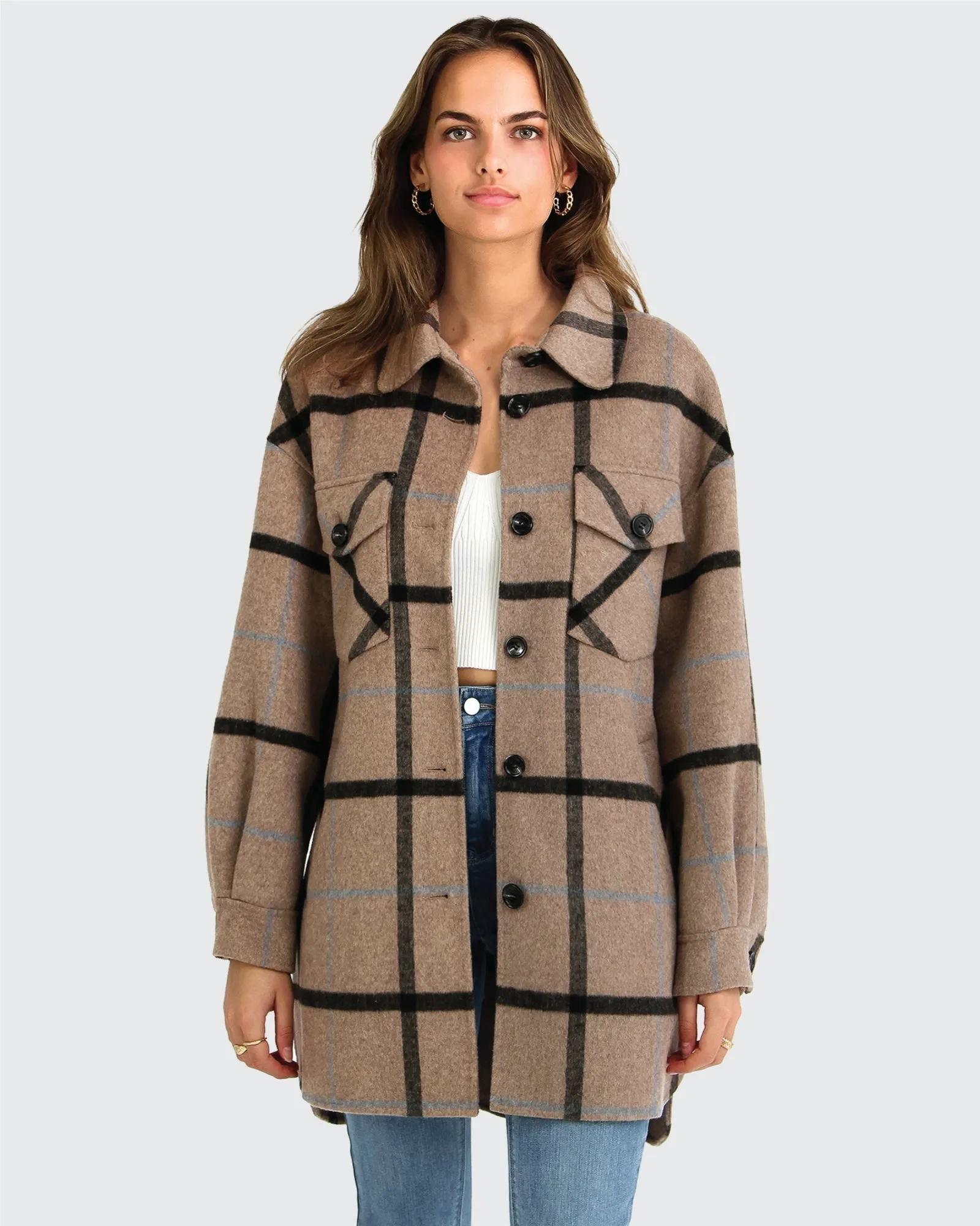 River's Edge Plaid Shacket - Haferkaro