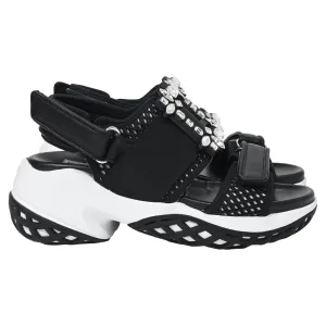 Roger Vivier Viv' Run Verzierte Sandalen in Schwarz Leder Schuhen_Roger-Vivier