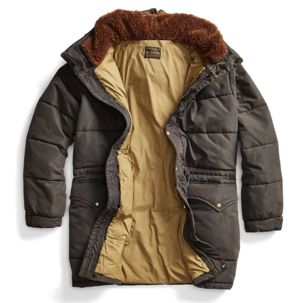 RRL von Ralph Lauren Beschichtete Twill Parka Vintage Schwarz