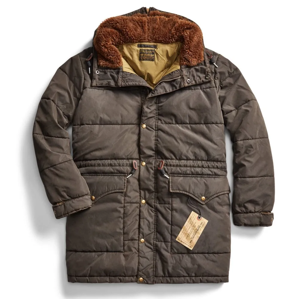 RRL von Ralph Lauren Beschichtete Twill Parka Vintage Schwarz