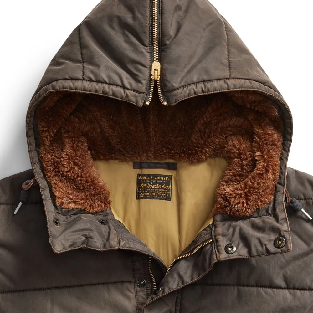 RRL von Ralph Lauren Beschichtete Twill Parka Vintage Schwarz