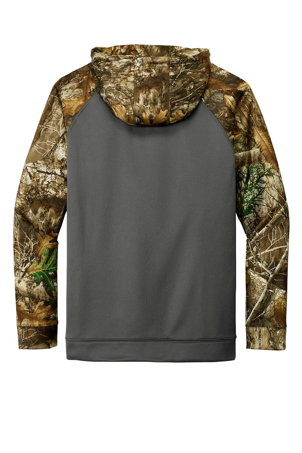 Russell Outdoors Herren Realtree Colorblock Feuchtigkeitstransportierender Kapuzenpullover mit Beuteltasche - Magnetgrau/Realtree Edge Camo