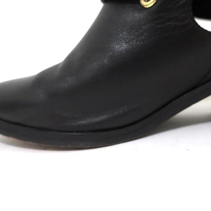 Sandro Doppelriemen-Stiefeletten Schwarz Leder Größe 37 Spitze Stiefeletten