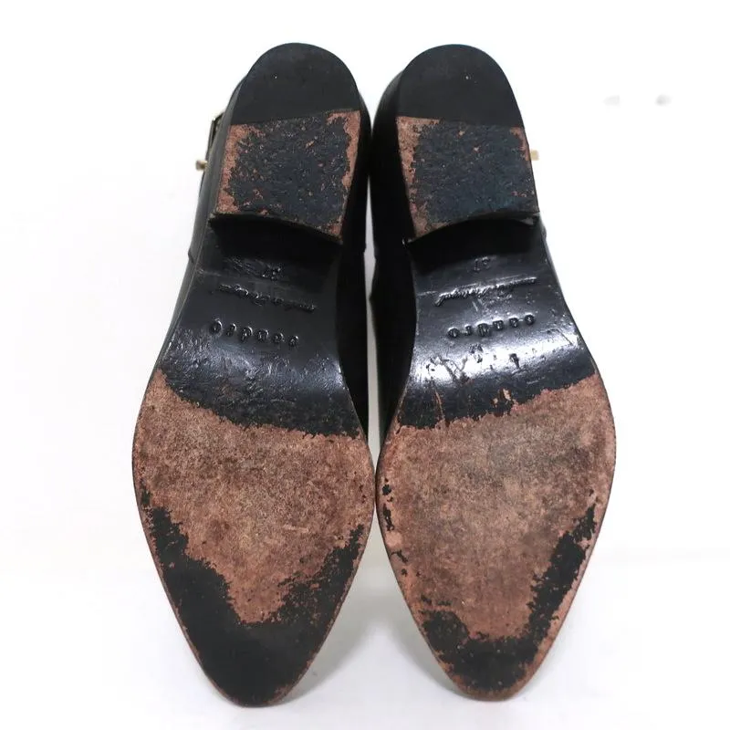 Sandro Doppelriemen-Stiefeletten Schwarz Leder Größe 37 Spitze Stiefeletten