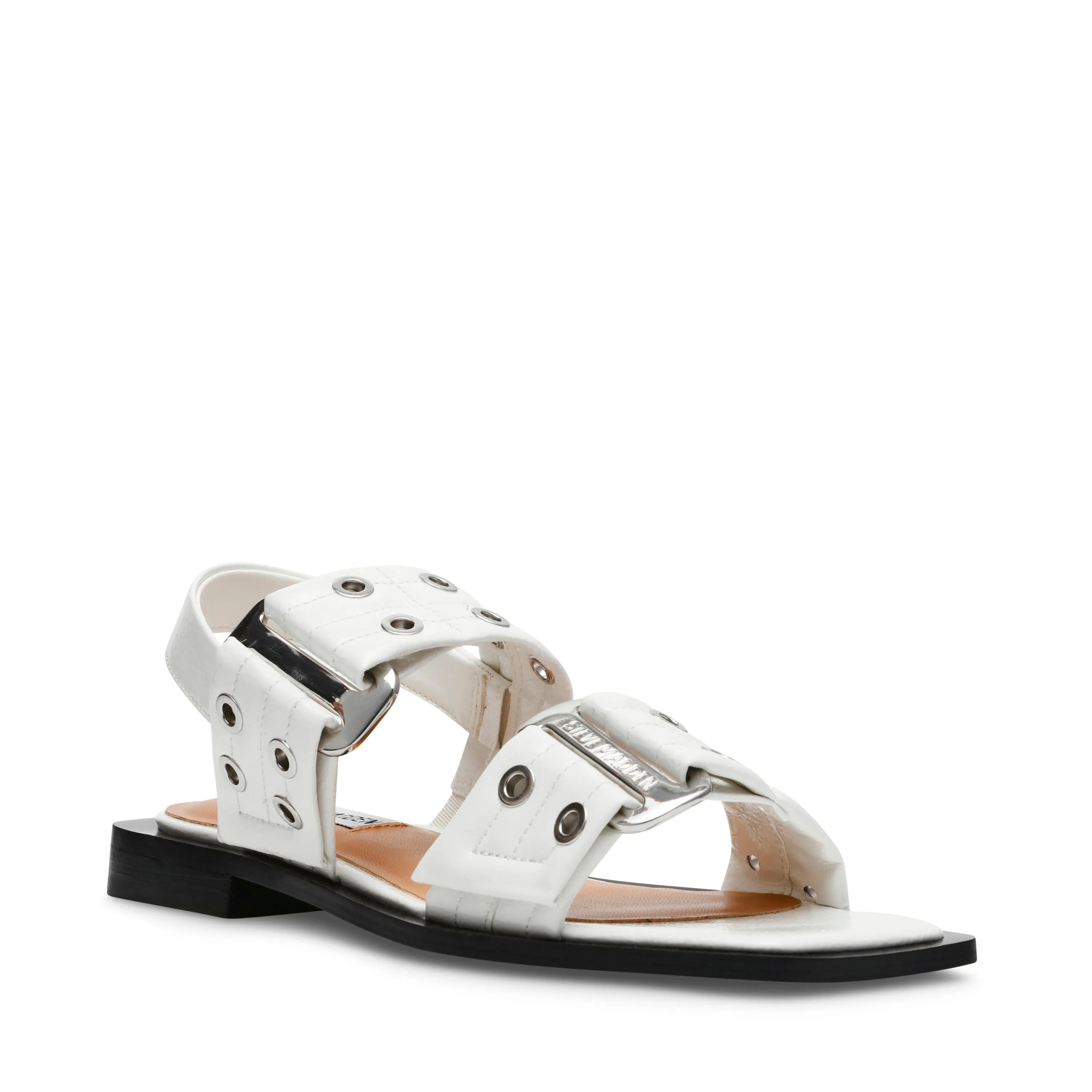 Saria-E Sandalen WEISSES GLANZLEDER