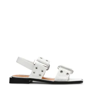 Saria-E Sandalen WEISSES GLANZLEDER