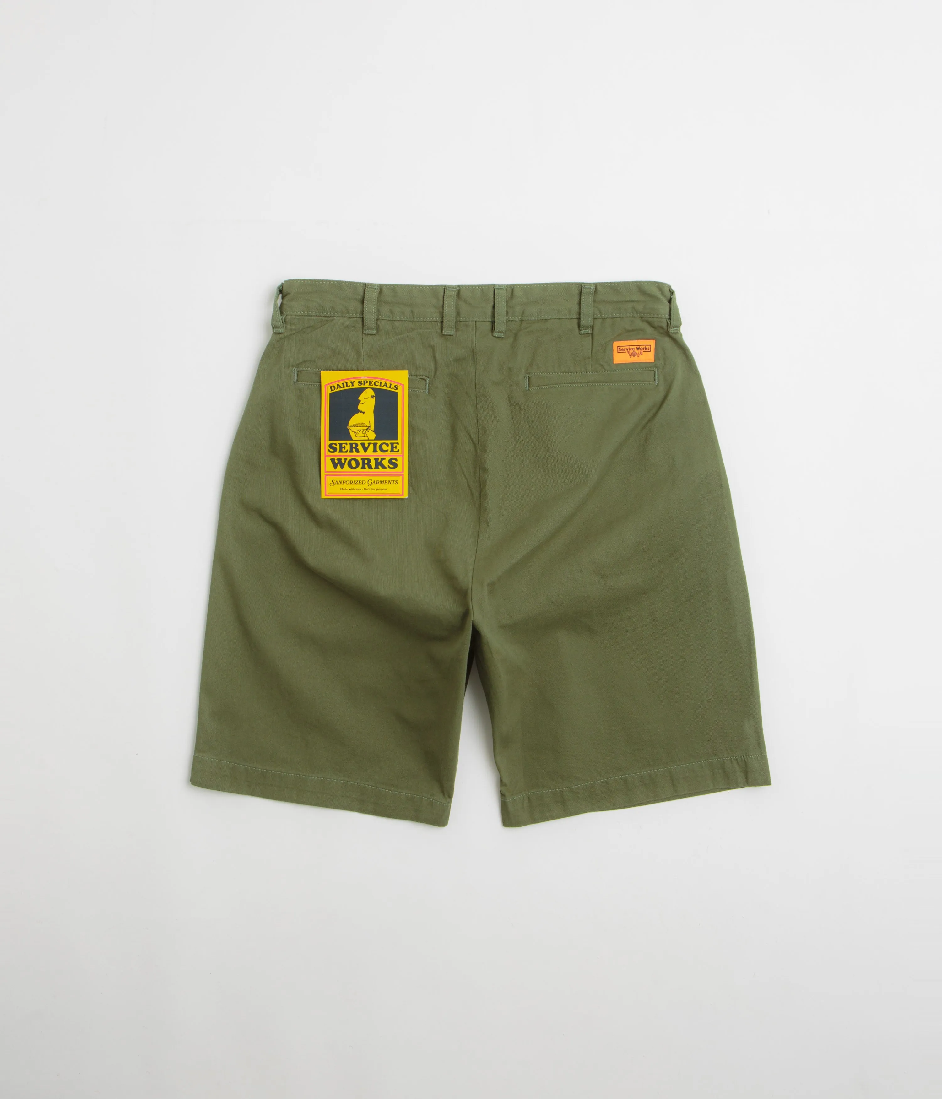 Service Works Drill Part Timer Shorts - Oliv Service Works Kleidung