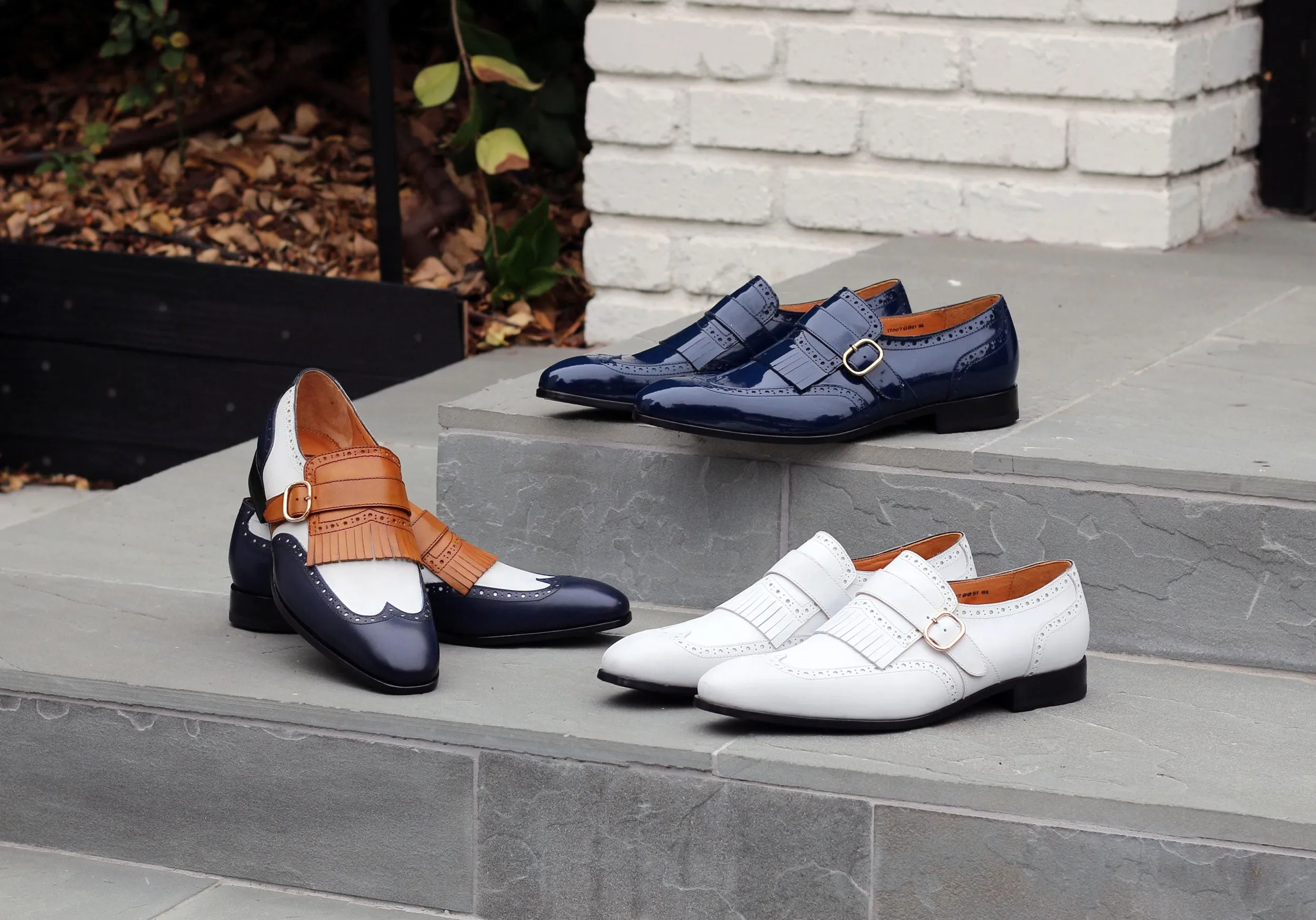 Glänzender Kalbsleder-Slip-On-Schuh Marineblau