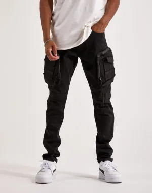 Smoke Rise Twill Cargo-Hose im Motorradstil