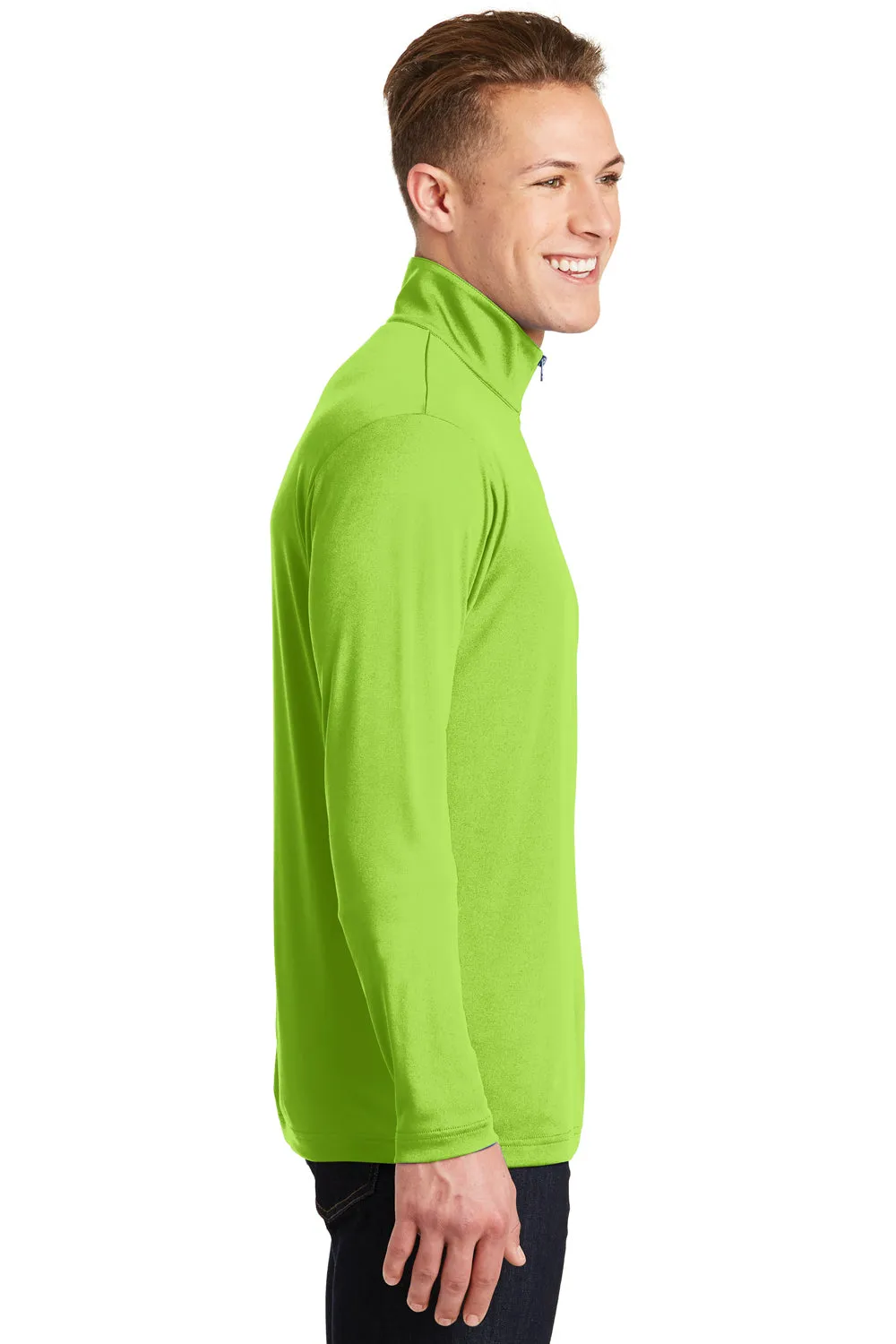 Sport-Tek Herren Competitor Feuchtigkeitstransportierendes 1/4-Zip Sweatshirt - Lime Shock Grün - Ausverkauf