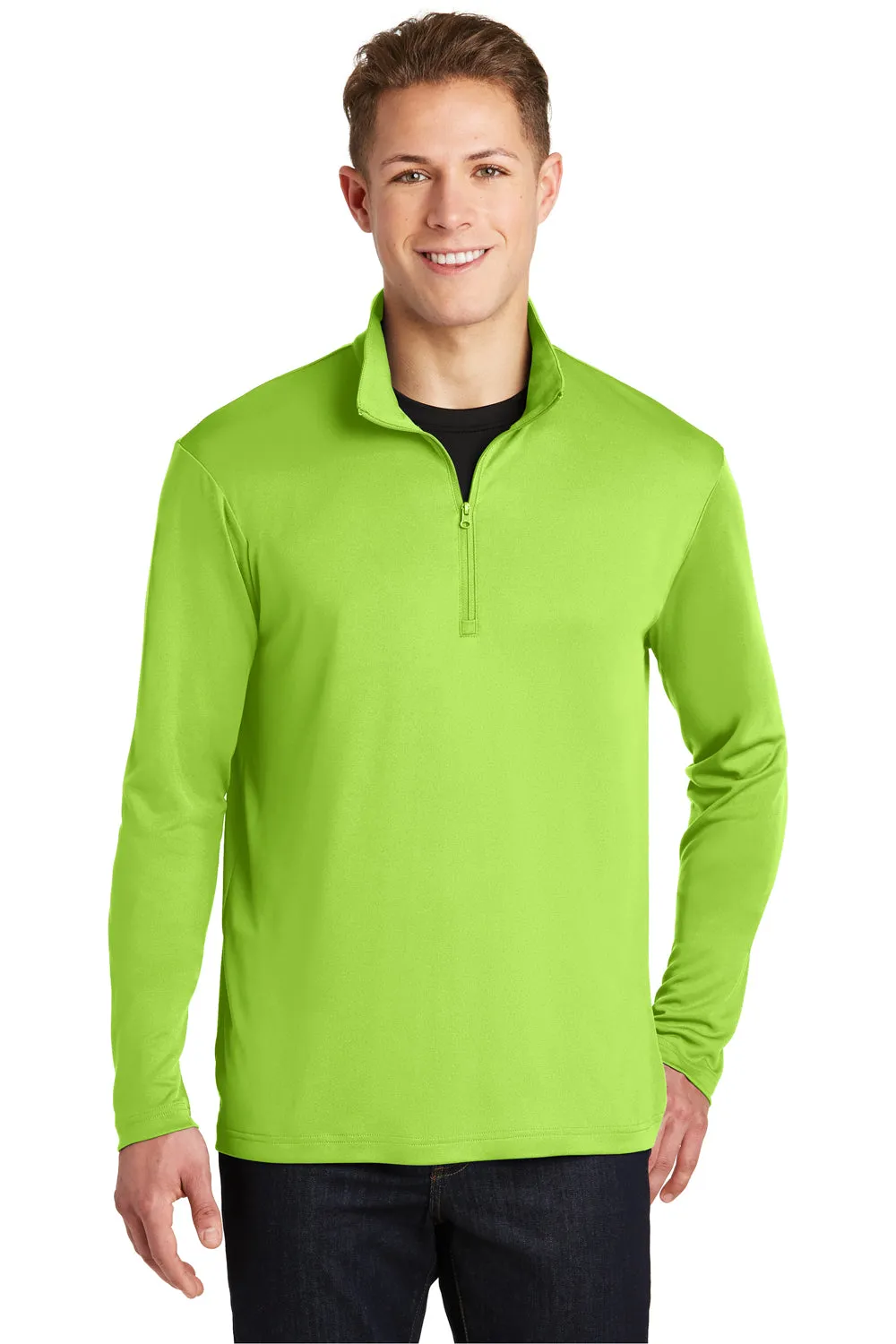 Sport-Tek Herren Competitor Feuchtigkeitstransportierendes 1/4-Zip Sweatshirt - Lime Shock Grün - Ausverkauf