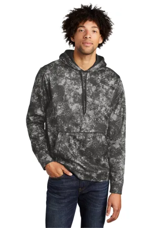 Sport-Tek Herren Sport-Wick Mineral Freeze Feuchtigkeitstransportierende Fleece Kapuzenpullover Hoodie mit Beuteltasche - Schwarz