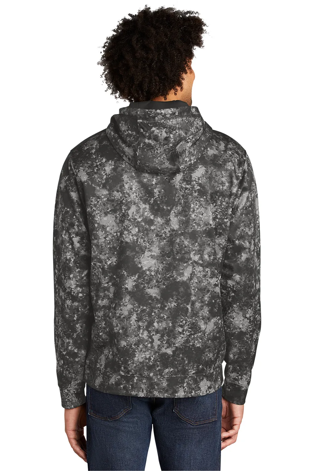 Sport-Tek Herren Sport-Wick Mineral Freeze Feuchtigkeitstransportierende Fleece Kapuzenpullover Hoodie mit Beuteltasche - Schwarz
