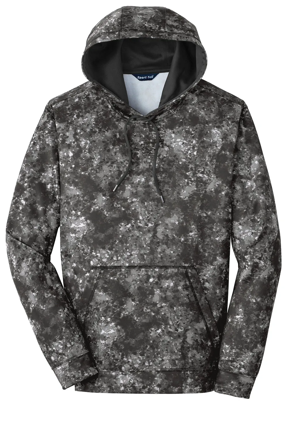 Sport-Tek Herren Sport-Wick Mineral Freeze Feuchtigkeitstransportierende Fleece Kapuzenpullover Hoodie mit Beuteltasche - Schwarz