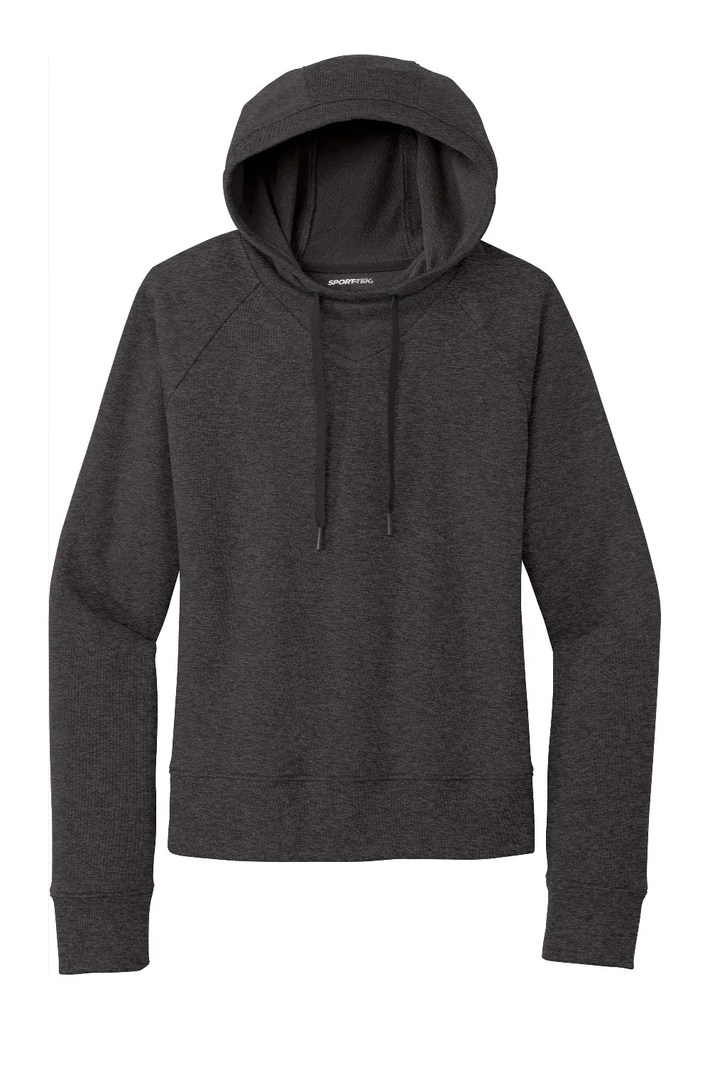Sport-Tek Damen French Terry Kapuzenpullover Hoodie - Heather Schwarz - Ausverkauf