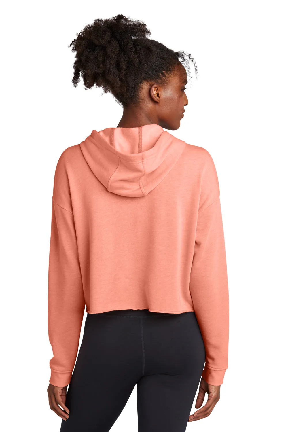 Sport-Tek Damen Feuchtigkeitstransportierender Fleece Crop Kapuzenpullover Hoodie - Heather Soft Coral - Ausverkauf