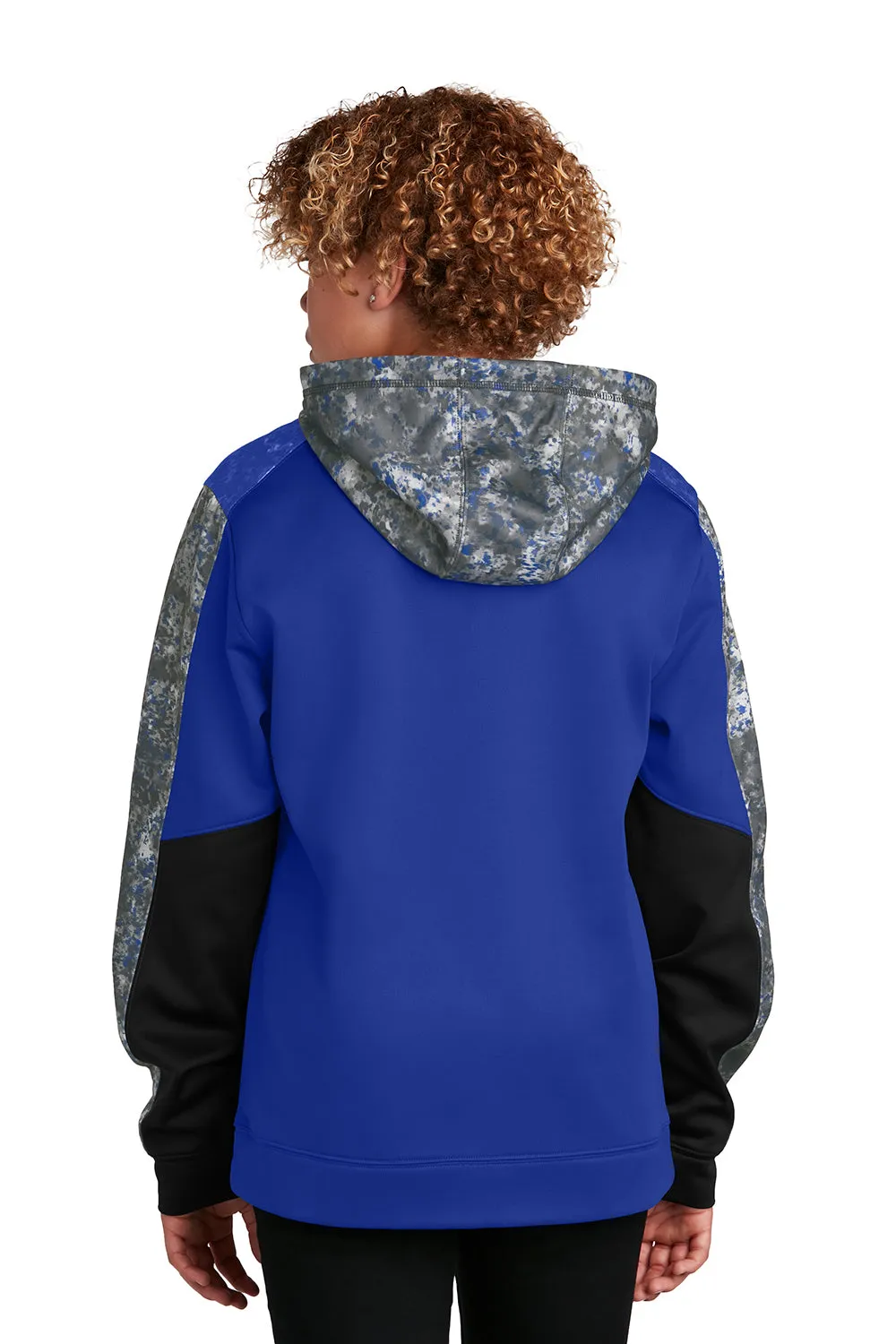 Sport-Tek Jugend Sport-Wick Mineral Freeze Feuchtigkeitstransportierende Fleece Kapuzenpullover Hoodie mit Beuteltasche - Echt Königsblau