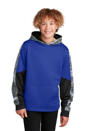 Sport-Tek Jugend Sport-Wick Mineral Freeze Feuchtigkeitstransportierende Fleece Kapuzenpullover Hoodie mit Beuteltasche - Echt Königsblau