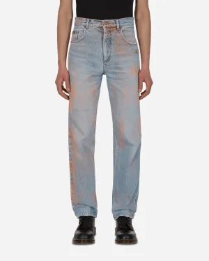 Vintage-Spray-Jeanshose in Blau