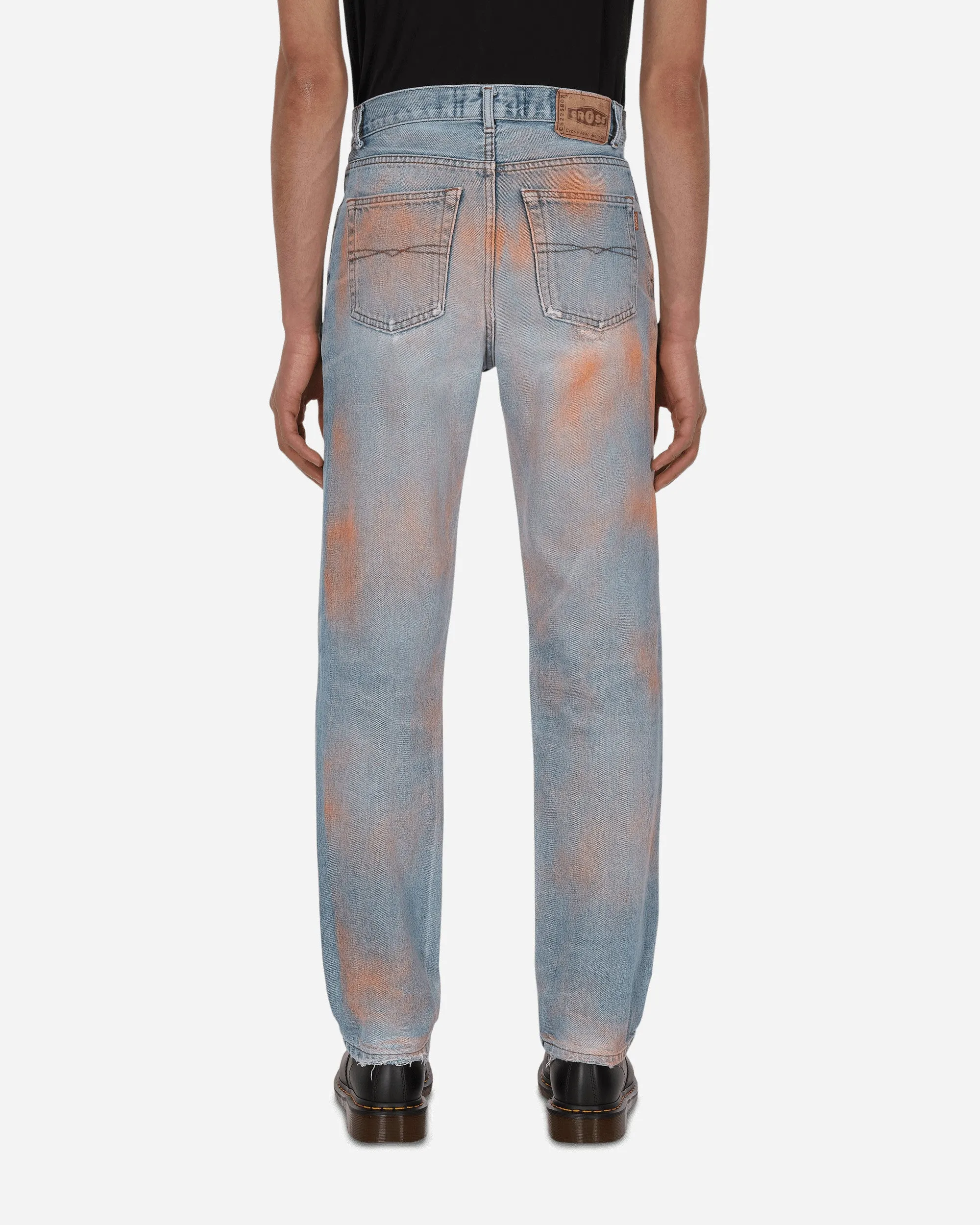 Vintage-Spray-Jeanshose in Blau