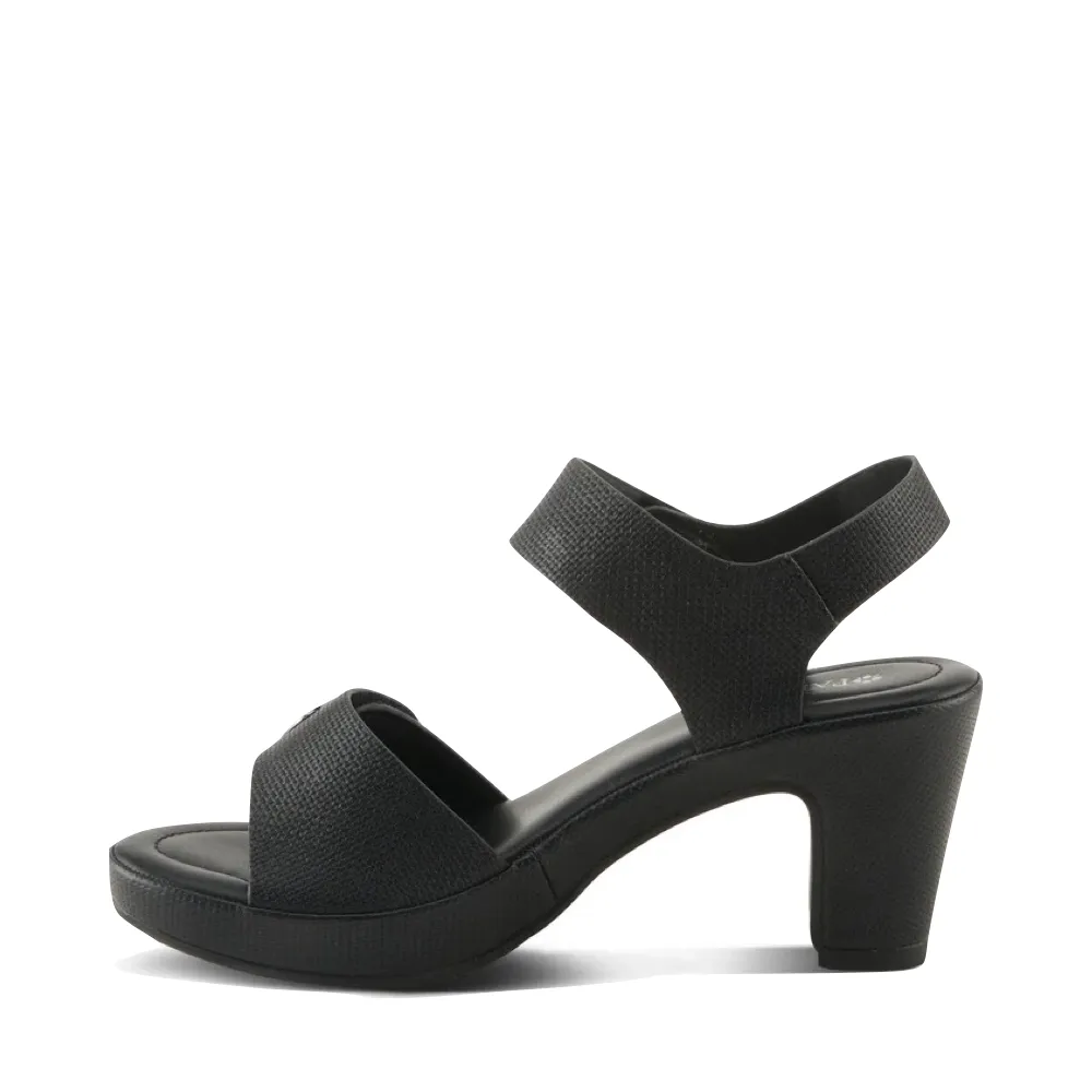 Spring Step Damen Dade Geflochtener Absatz Sandale in Schwarz