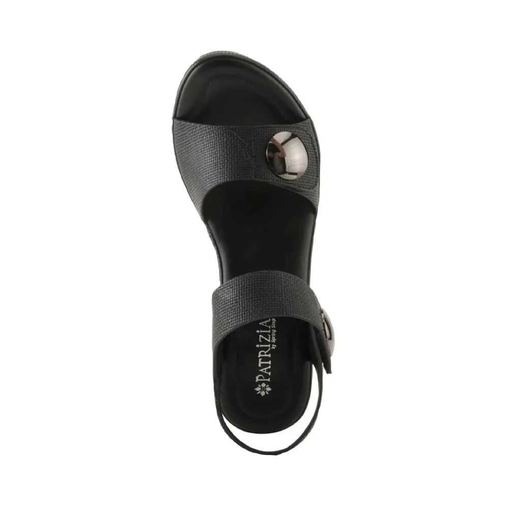 Spring Step Damen Dade Geflochtener Absatz Sandale in Schwarz