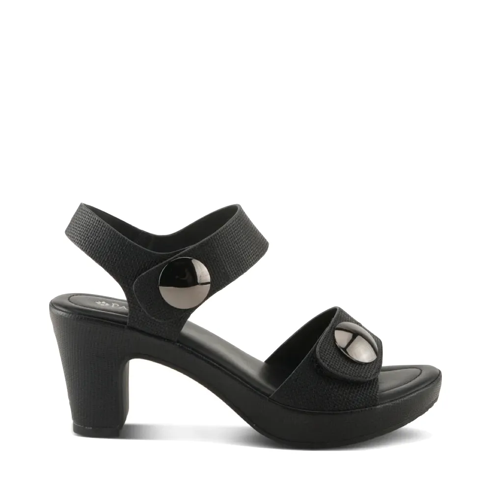 Spring Step Damen Dade Geflochtener Absatz Sandale in Schwarz