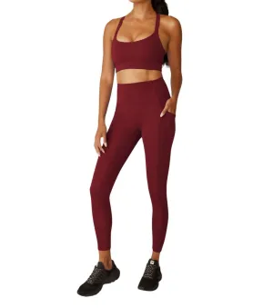 Strive Pocket Midi Legging In California Merlot