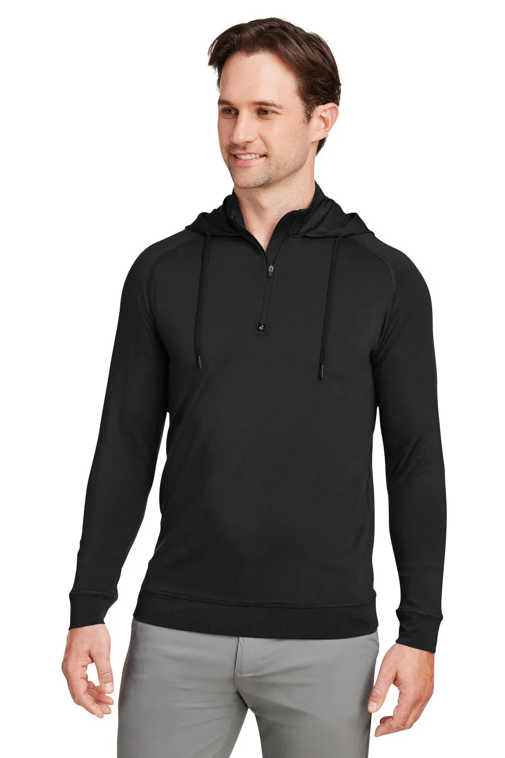 Swannies Golf Herren Vandyke 1/4 Zip Kapuzenpullover Hoodie - Schwarz
