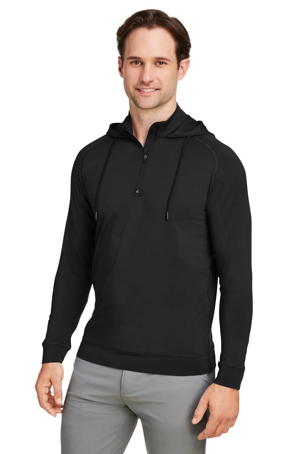 Swannies Golf Herren Vandyke 1/4 Zip Kapuzenpullover Hoodie - Schwarz