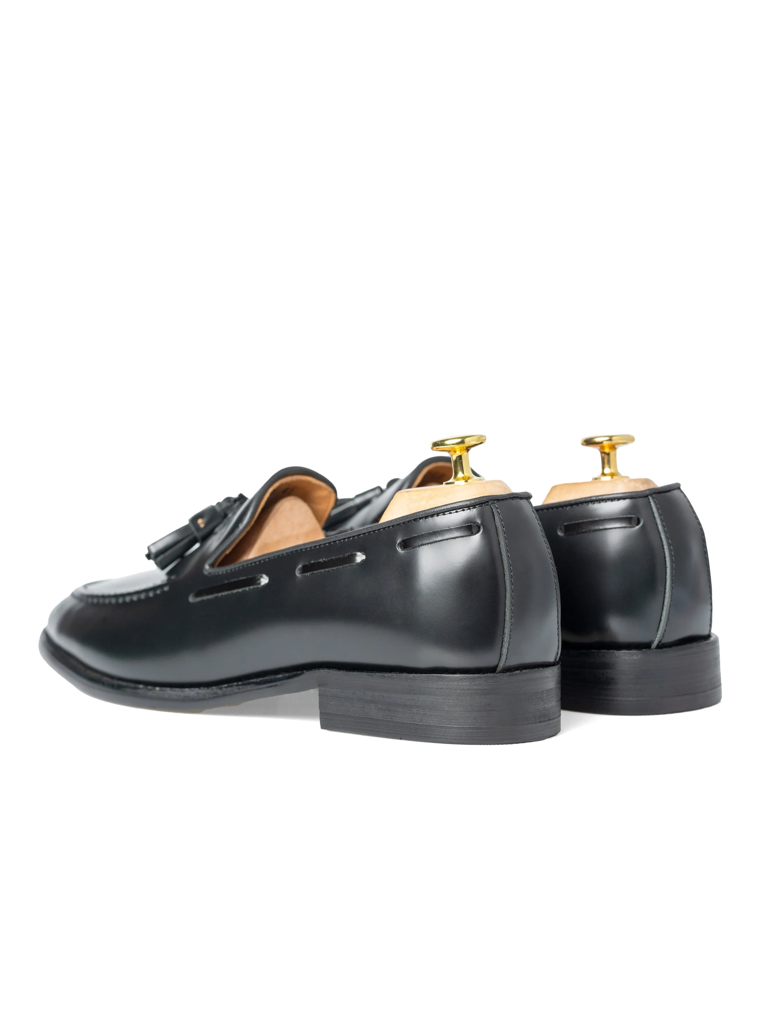 Quasten-Loafer - Schwarz Glattleder