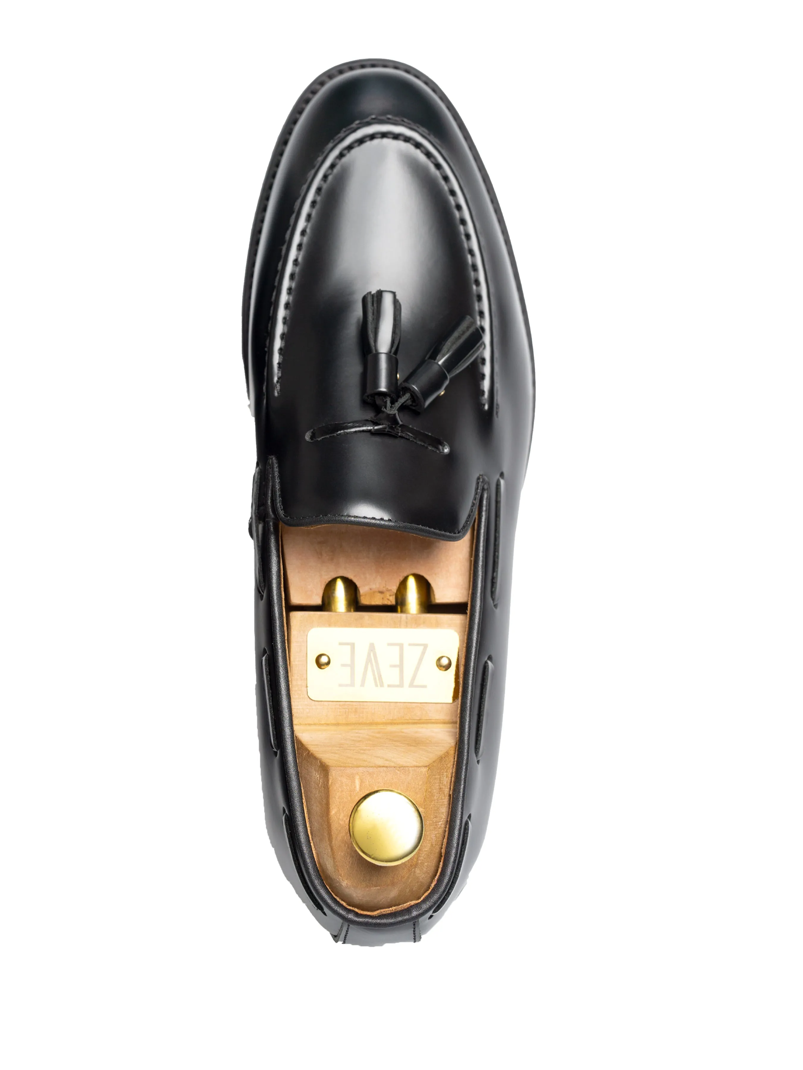 Quasten-Loafer - Schwarz Glattleder
