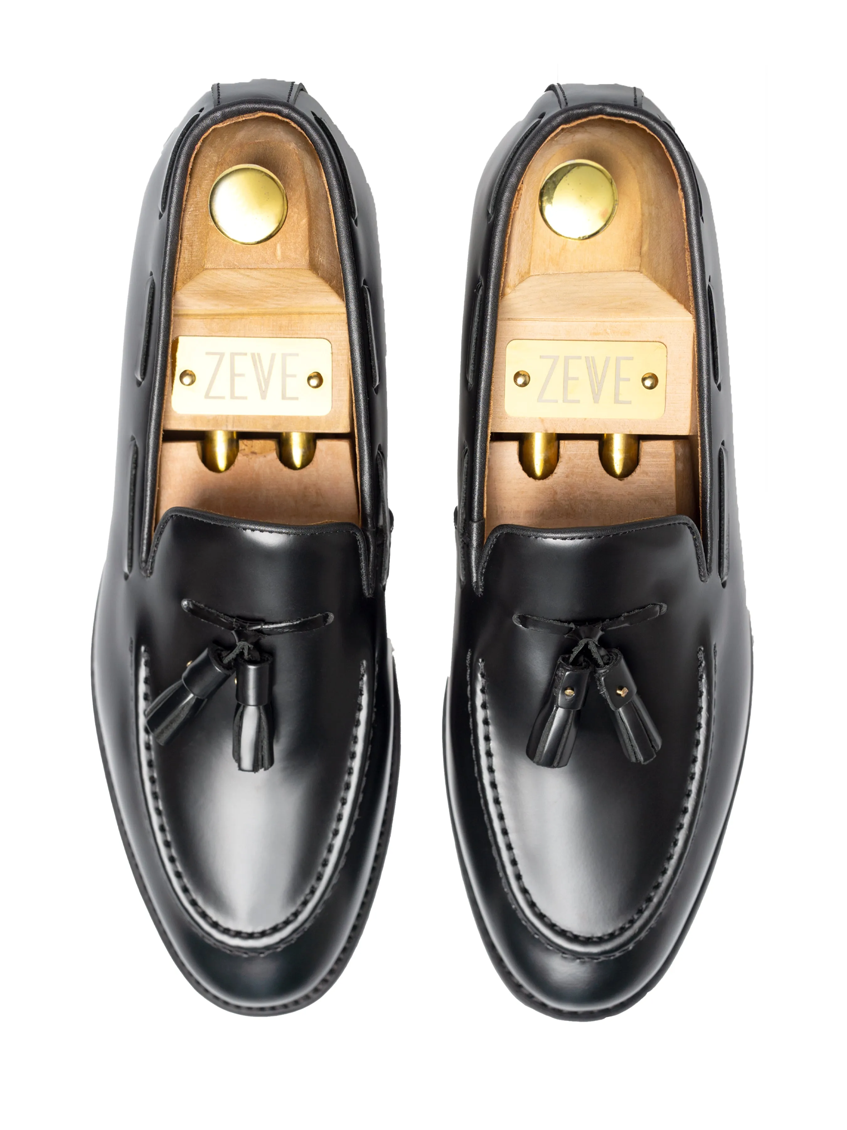 Quasten-Loafer - Schwarz Glattleder