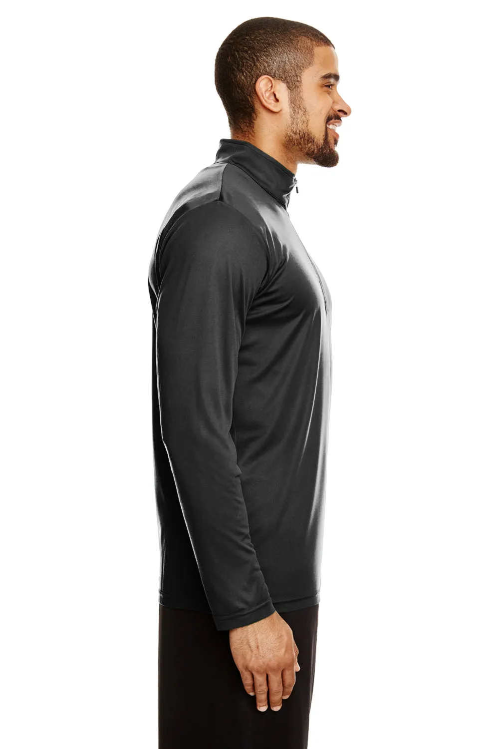 Team 365 Herren Zone Performance Feuchtigkeitstransport 1/4-Zip Sweatshirt - Schwarz