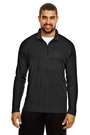 Team 365 Herren Zone Performance Feuchtigkeitstransport 1/4-Zip Sweatshirt - Schwarz