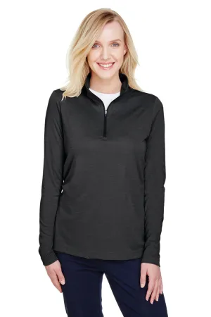 Team 365 Damen Zone Sonic Performance Feuchtigkeitstransportierendes 1/4-Zip Sweatshirt - Heather Schwarz